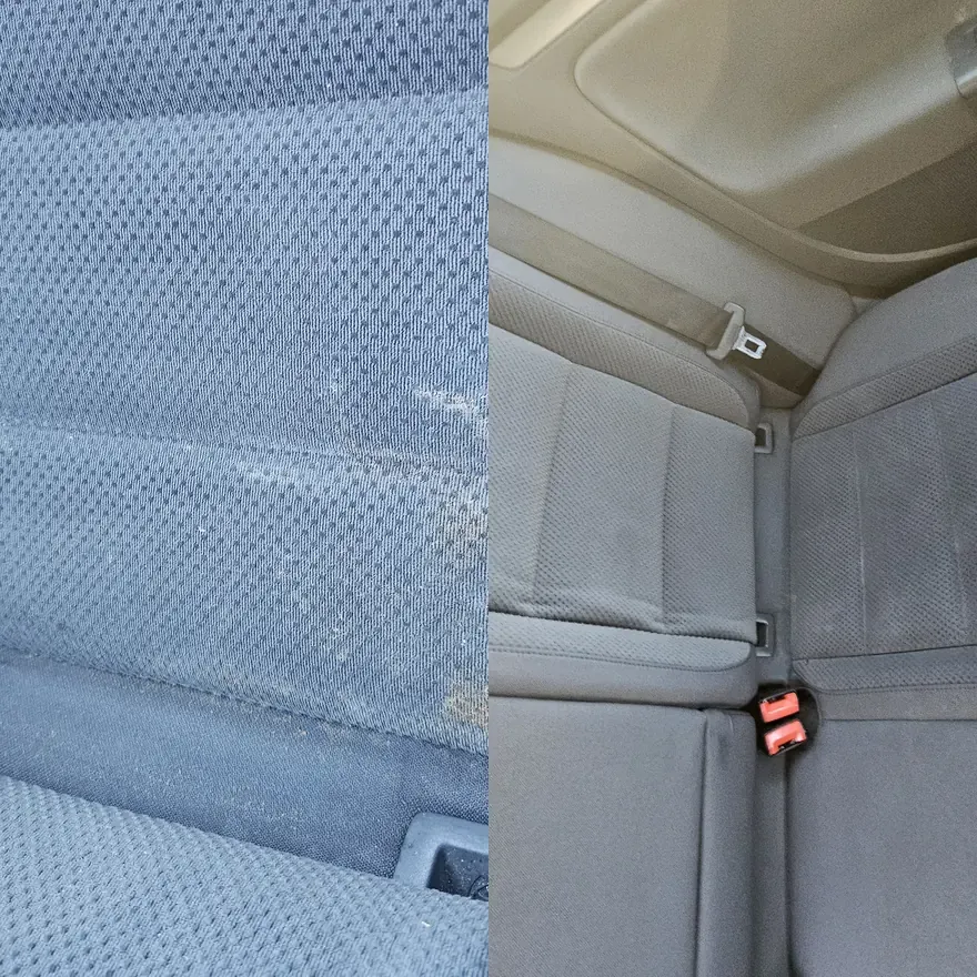 Autositze reinigen VW Golf Rückbank vorher nachher, Jülich