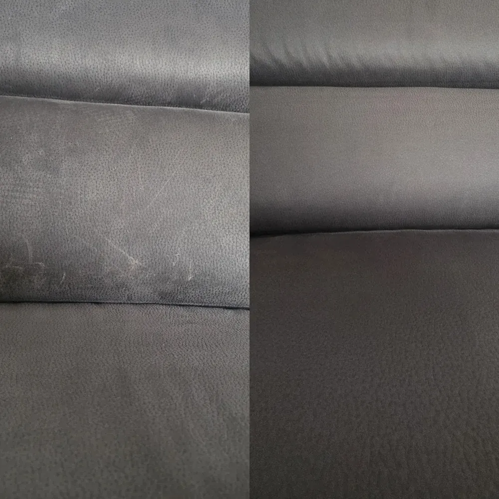 Ecksofa aus Stoff reinigen lassen vorher nachher, Raum Jülich